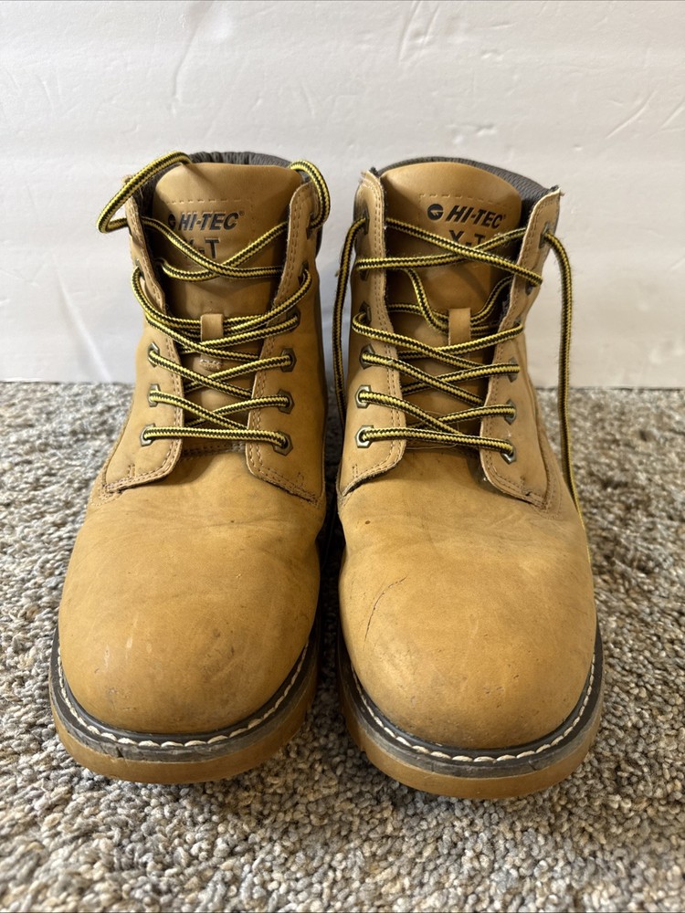 Hi-Tec X-T Men’s Work Boots Tan Slip Resistant Size 10