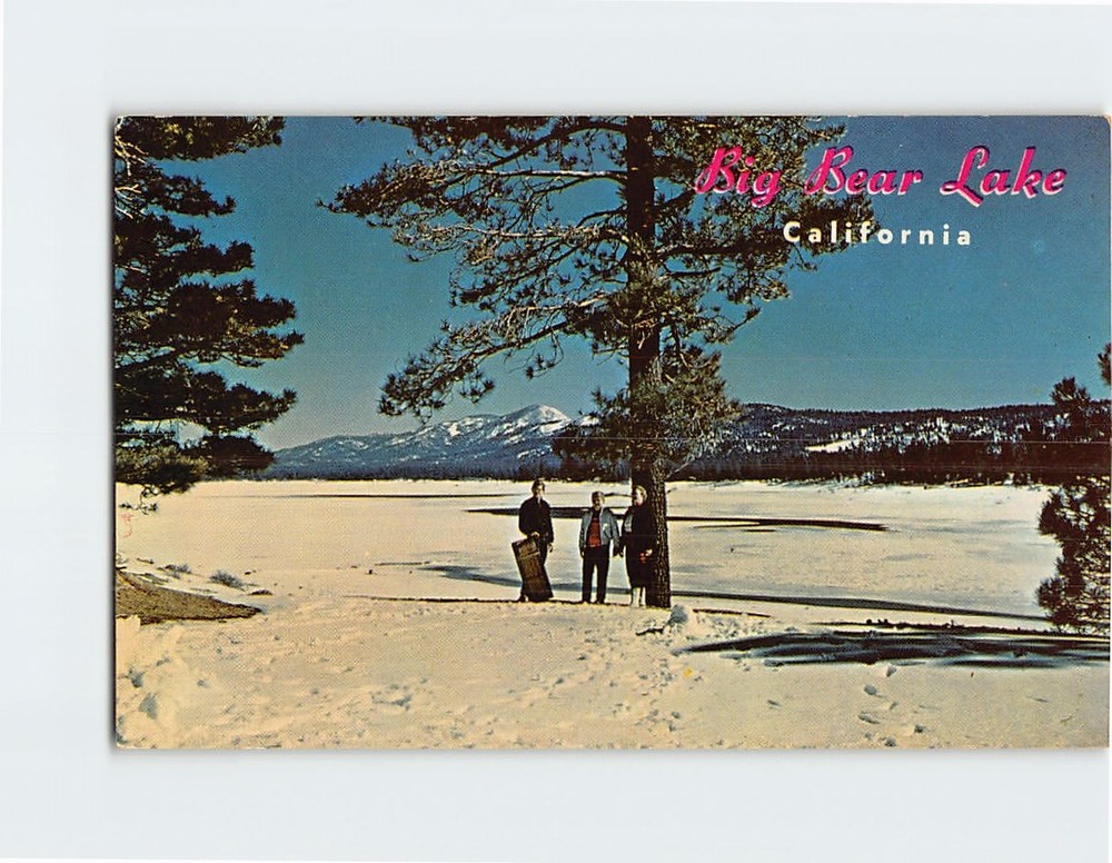 Postcard A picturesque winter scene Big Bear Lake California USA