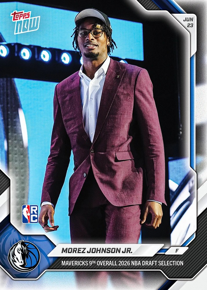 Morez Johnson Jr. RC Draft 9th Mavericks 2025-26 NBA Topps NOW Card MJOH Presale