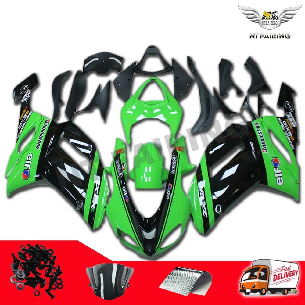 NTB Injection Green Black Fairing Fit for Kawasaki 2007 2008 ZX-6R ZX6R 636 d018
