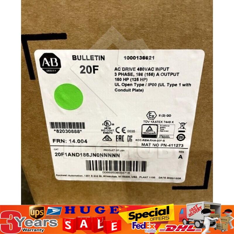 Allen Bradley 20F1AND186JN0NNNNN PowerFlex Air Cooled 753 AC Drive  US Free Tax