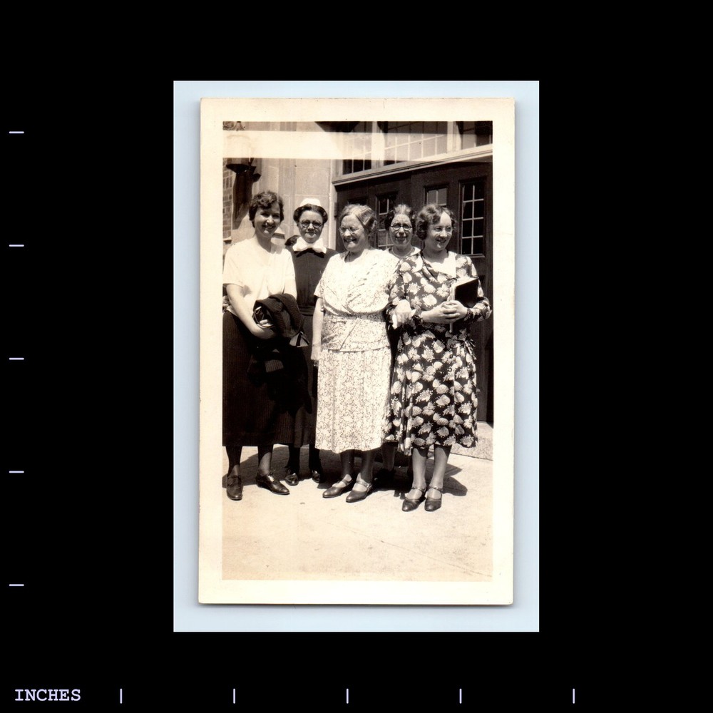 Vintage Photo WOMEN STANDING OUTSIDE