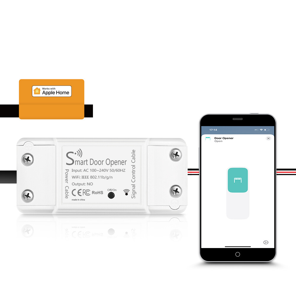 Smart Garage Door Opener for Apple HomeKit Alexa Google Assistant Hub-Free