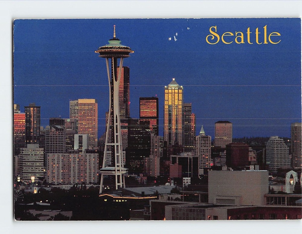 Postcard City Skyline Seattle Washington USA