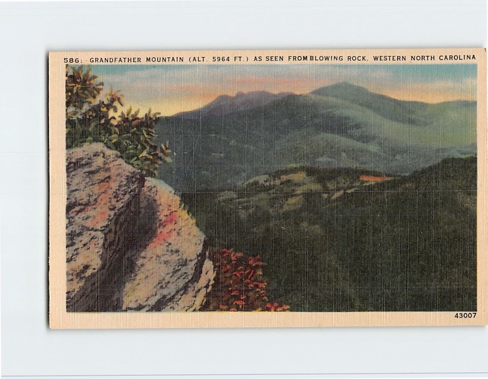Postcard Grandfather Mountain As Seen From Blowing Rock North Carolina USA