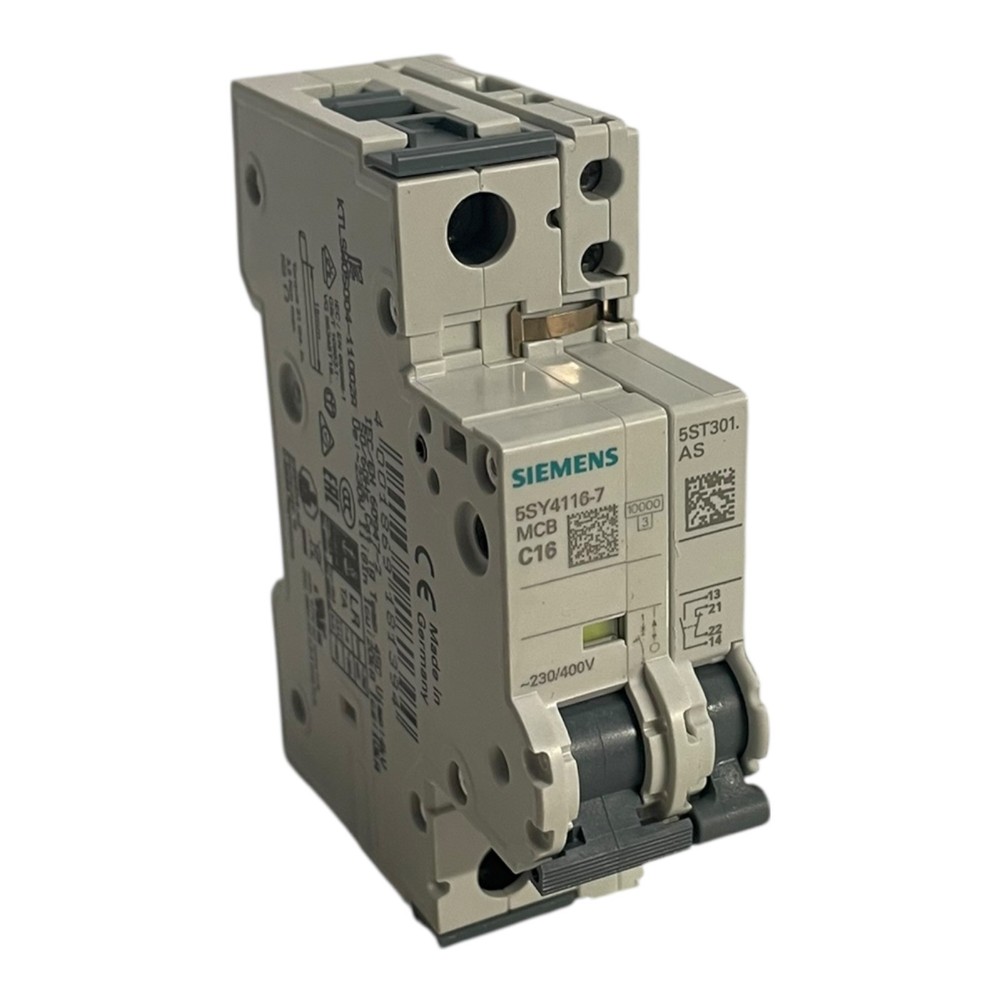 Siemens 5SY4116-7 Circuit Breaker 16A 230-400V 5kA 1-Pole IP20