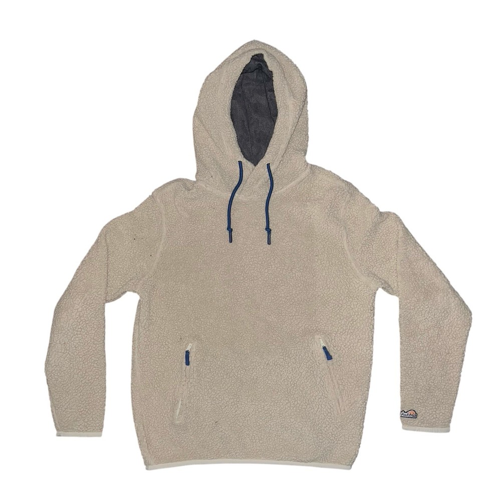 Chubbies Hoodie Mens M Cream Fleece Sherpa Pullover Casual Preppy