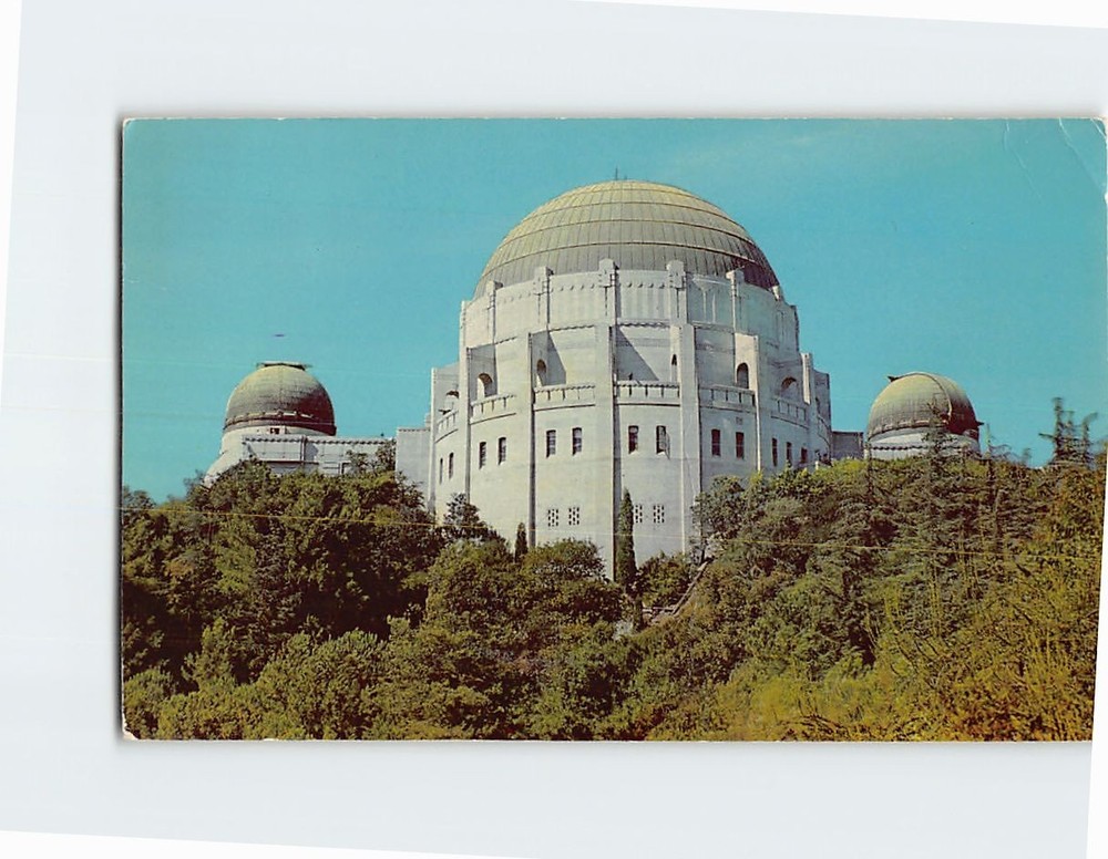 Postcard South View Of The Domes Griffith Observatory Los Angeles California USA