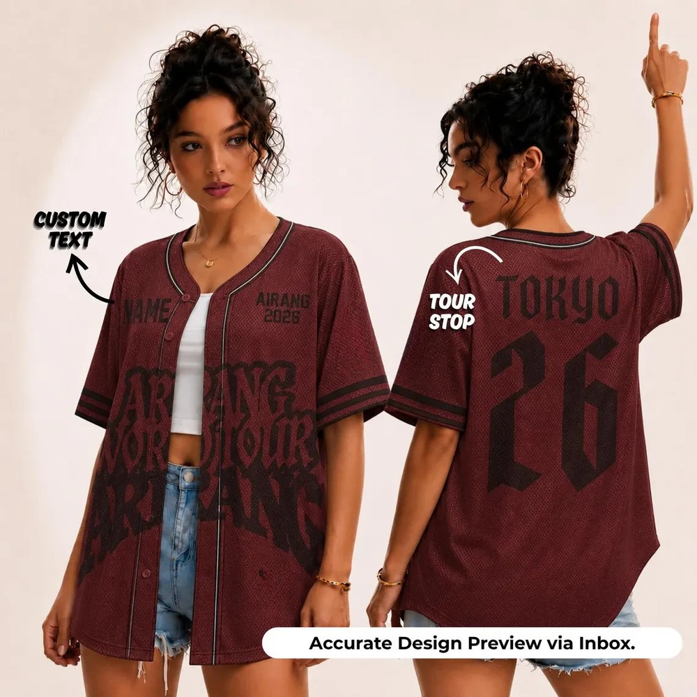 Personalized Ariranggg World Tour Baseball Jersey, Tokyo 26 Tour Stop Shirt