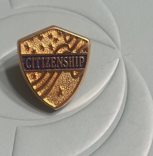 Citizenship Gold Tone Lapel Tack Pin