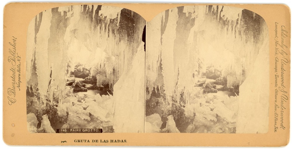 NEW YORK SV - Niagara - Fairy Grotto Ice - Bierstadt 1880s