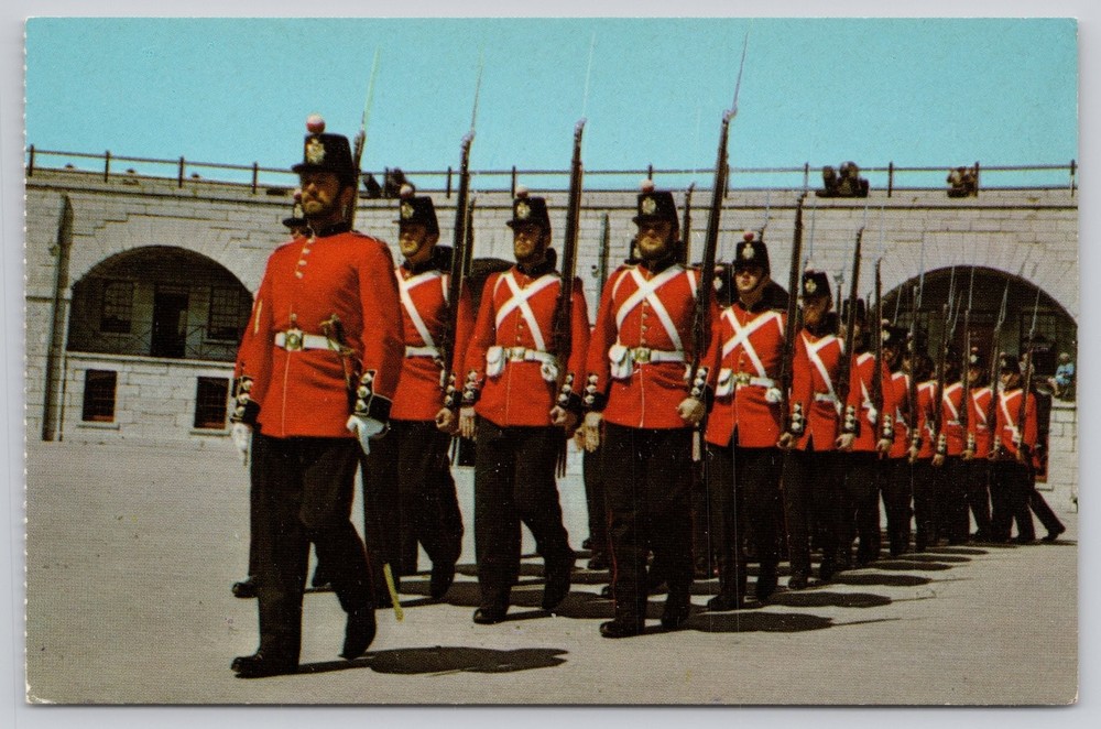 Old Fort Henry Guard Kingston Ontario Canada Drill Squad Postcard