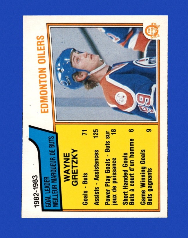 1983-84 O-Pee-Chee Set-Break # 22 Wayne Gretzky Tl EX-EXMINT *GMCARDS*Consign with Greg Morris Cards