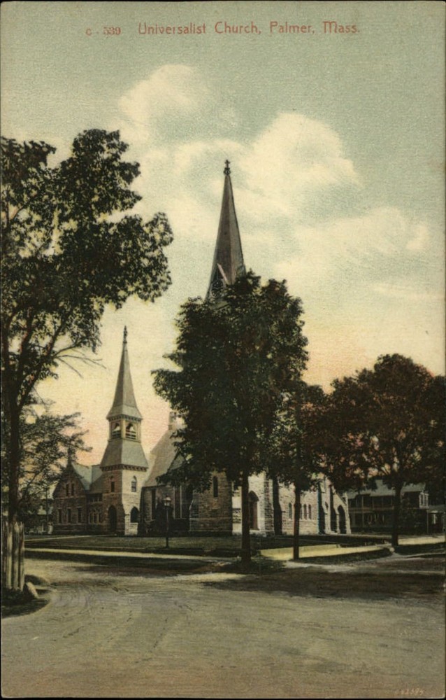 Universalist Church Palmer Massachusetts ~ c1910 vintage postcard