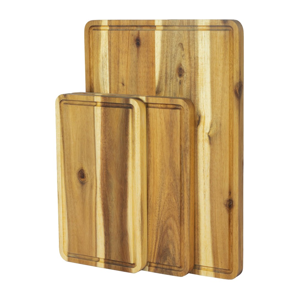 Acacia Wood Cutting Board Set of 3 for Kitchen, Butcher Block Cutting Board w...-image