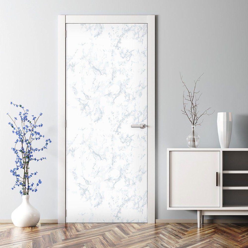 Minimalist Black and White Marble Bubble-Free Door Sticker Mural Decor