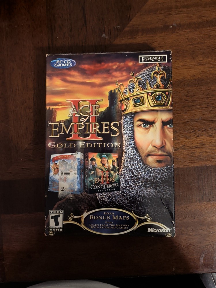 Age of Empires II Gold Edition PC CD-ROM Box Manual Age of Kings Main Game Cd