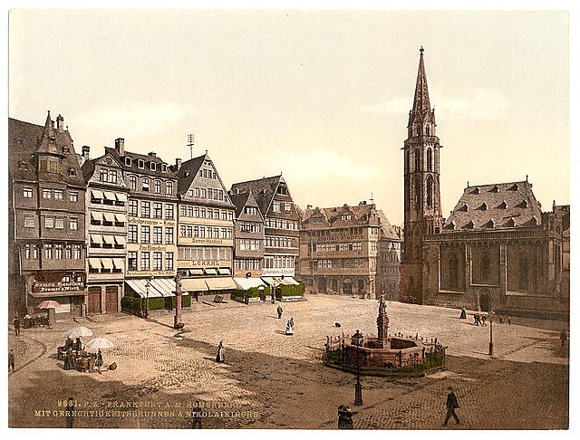 Photo:Romerberg,Nicholas Church,Frankfurt am Main,Germany