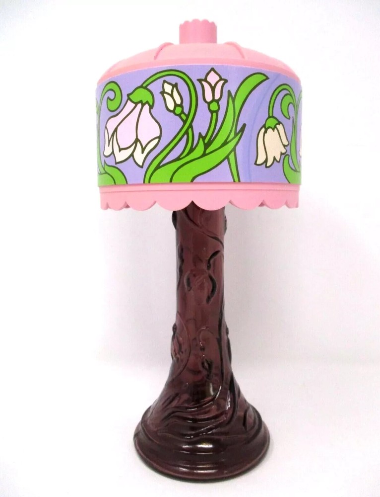 AVON TIFFANY LAMP DECANTER MOONWIND COLOGNE 5 FL OZ GLASS BOTTLE FULL PINK SHADE