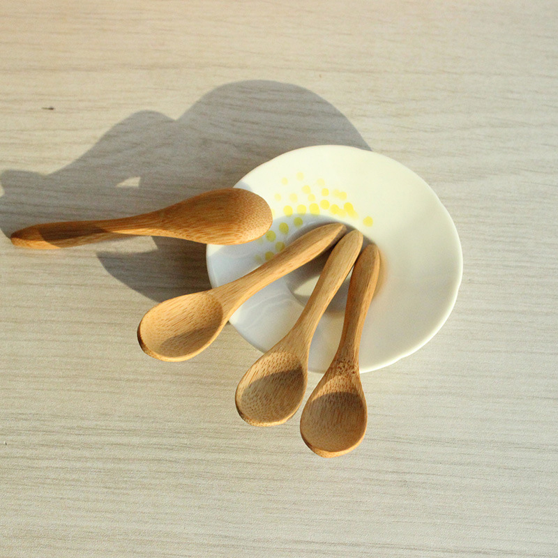 Cute Mini Small Wooden Baby Honey coffee Spoon Condiment Spoon 9.2*2.0cm LJL*i~