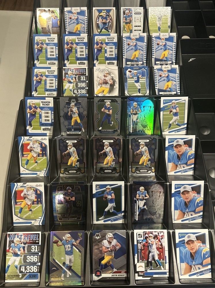 Justin Herbert Huge 35 Card Lot Panini Prizm Optic Select Illusions Prestige