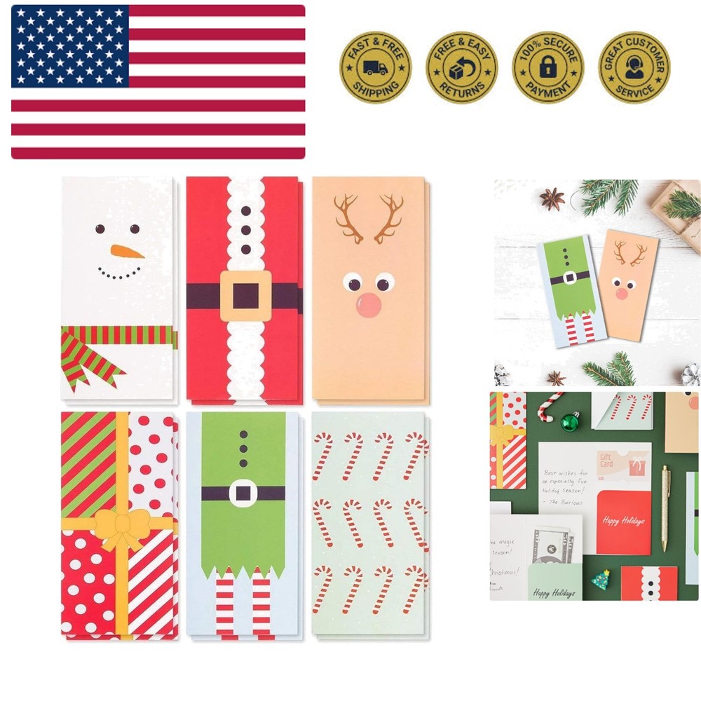 Money Envelopes for Cash Gifts - 36 Pack, 3.6 x 7.25 Inch, 6 Assorted Designs...