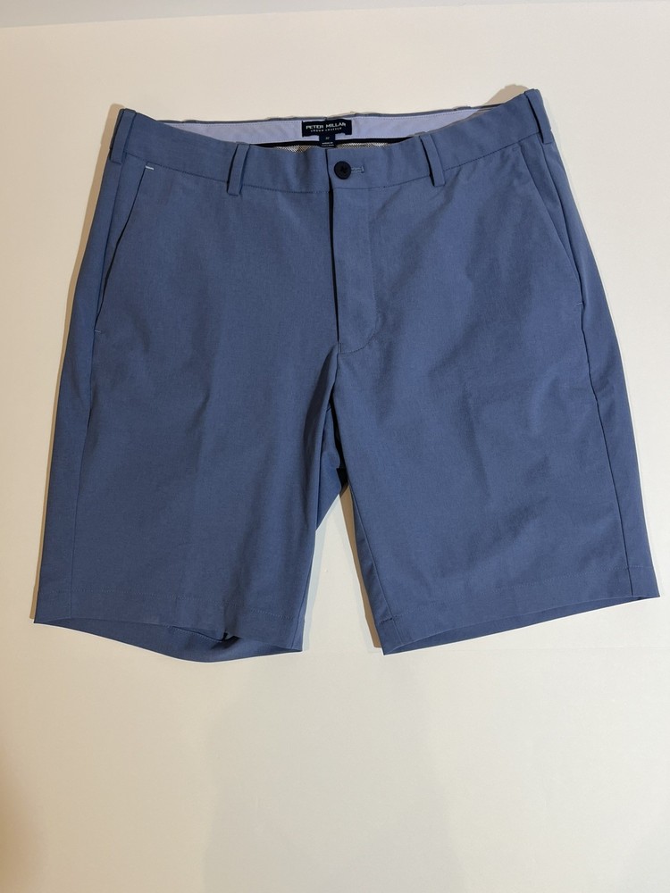 Peter Millar Shorts Mens 32 Blue Crown Crafted Golf Performance Polyester