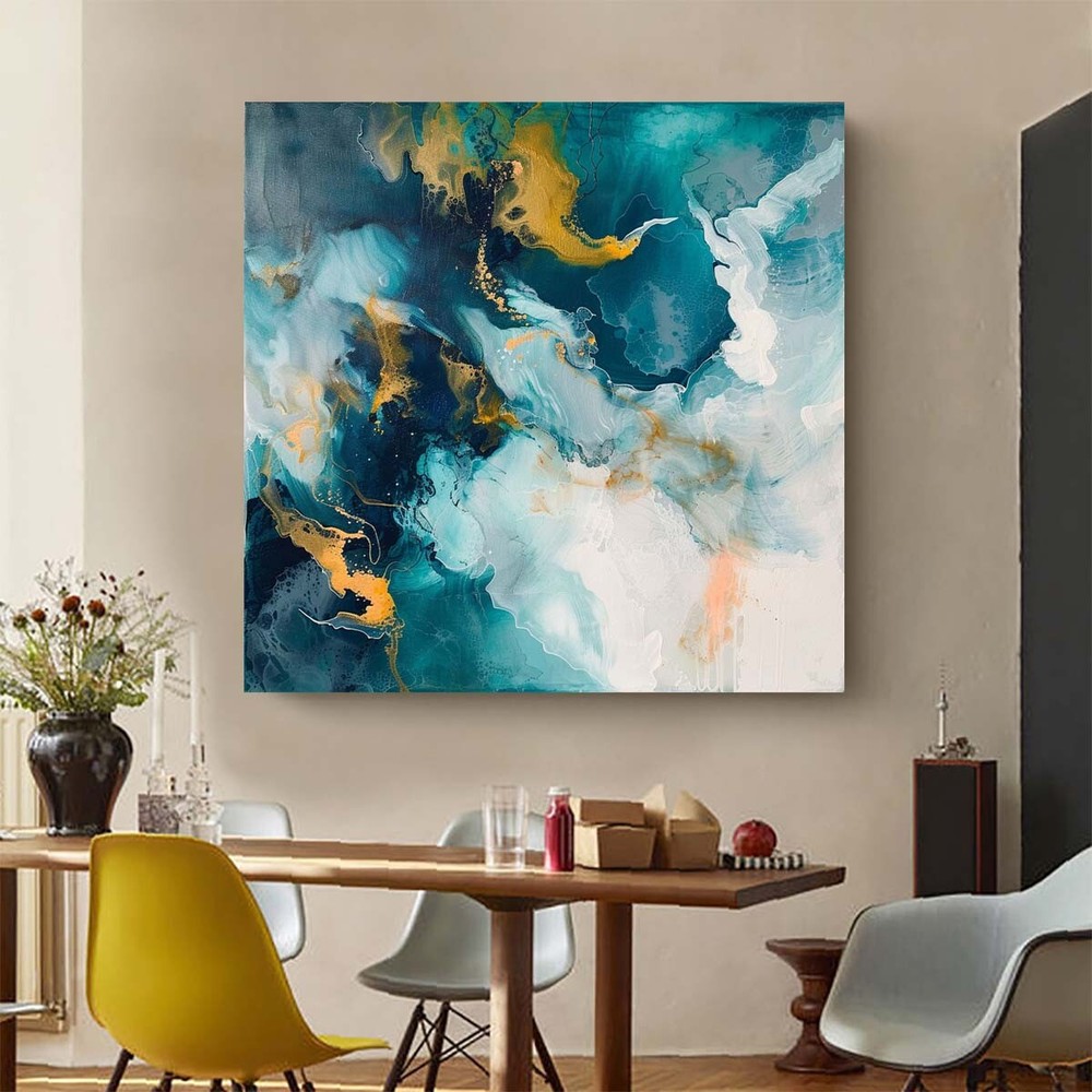 Hand Painted Royalblue Abstract texture Oil Paintings On Canvas Home Decor Wall