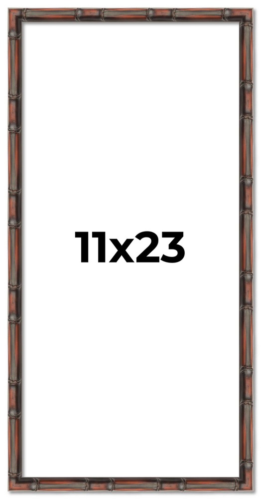 11x23 Frame Brown Bamboo with Dark Coffee/Walnut Finish | Solid Wood Picture Fra