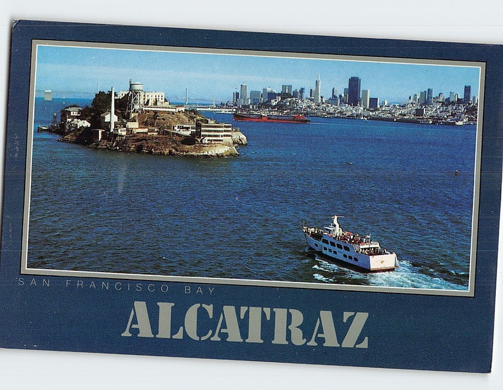 Postcard Alcatraz Island San Francisco Bay California USA