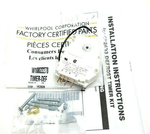 OEM Whirlpool W10822278 Refrigerator Defrost Timer 8hr 20min AP5985208