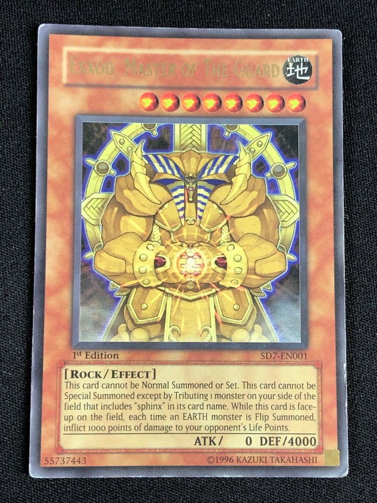 YuGiOh Exxod Master of the Guard SD7-EN001 1st Edition Ultra Rare Played Condition