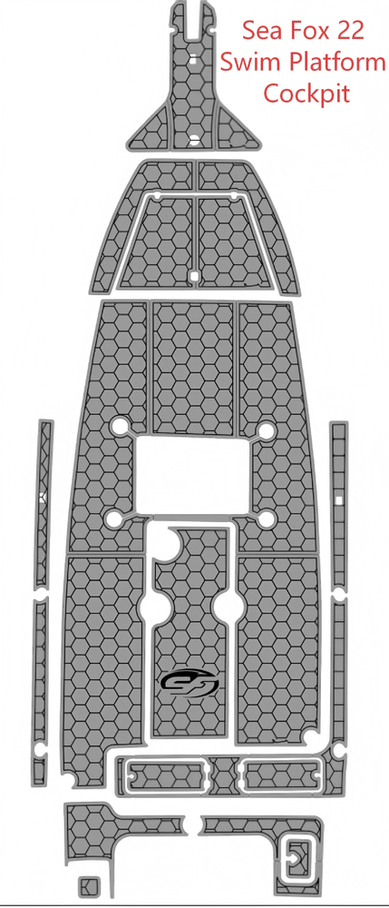 Sea Fox 22 Swim Platform Cockpit Pad Boat EVA Foam Faux Teak Deck Floor Mat