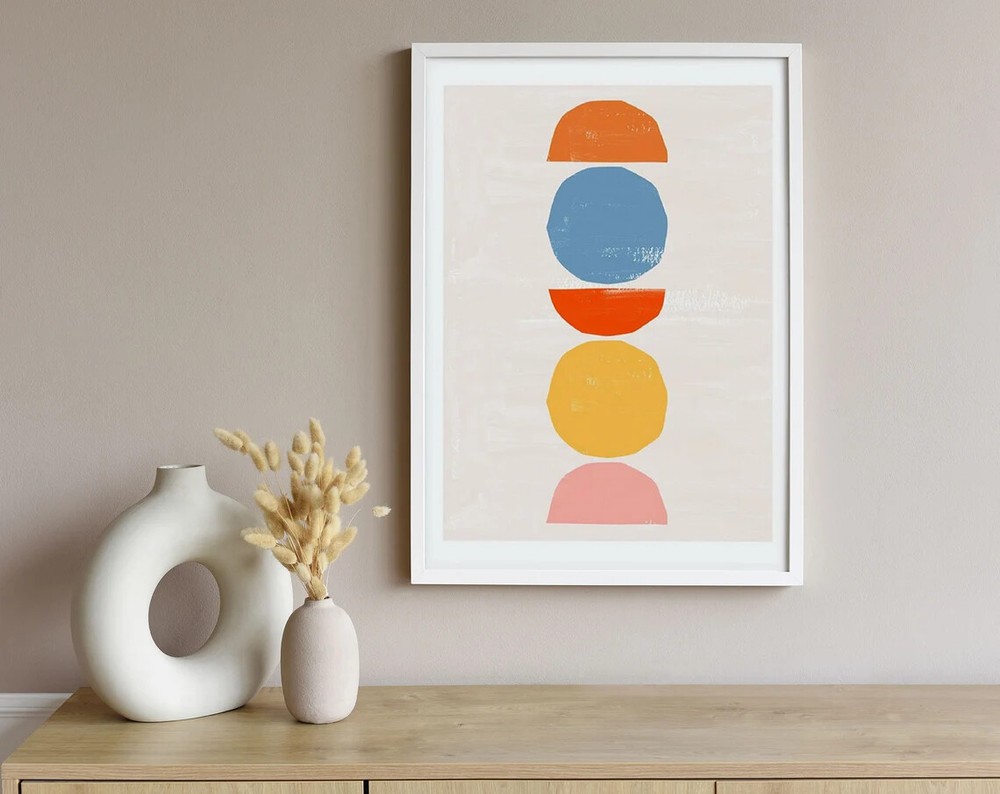 Abstract Colorful Shapes Poster Premium Quality Choose your Size