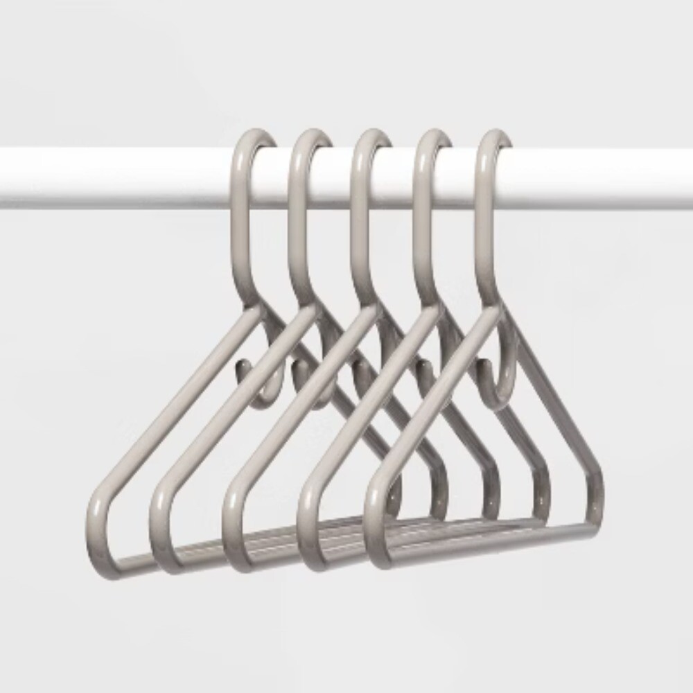 5pk Extra-Strong Gray Clothes Hangers Heavy Duty