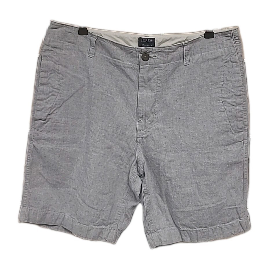 J Crew Shorts Mens 33 Gray Linen Blend Gramercy Flat Front Shorts