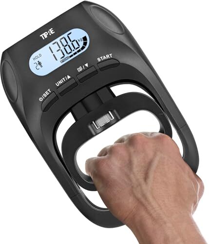 396lbs/180kg Grip Strength Tester, Hand Grip Dynamometer, Digital Grip Black