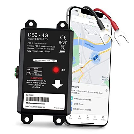 GPS Tracker for Vehicles - DB2 Hard-Wired Tracking Device, Optimal for