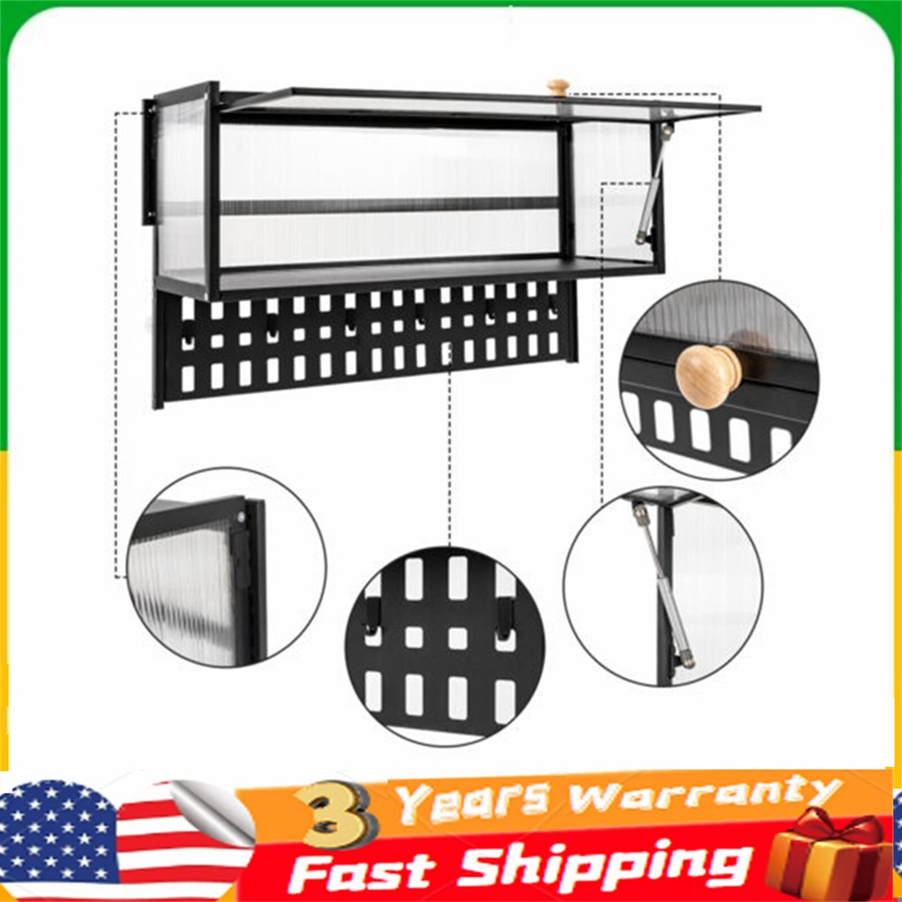 Wall Mount Flip Up Door Kitchen Cabinet Shelf Organizer Holds 55lbs