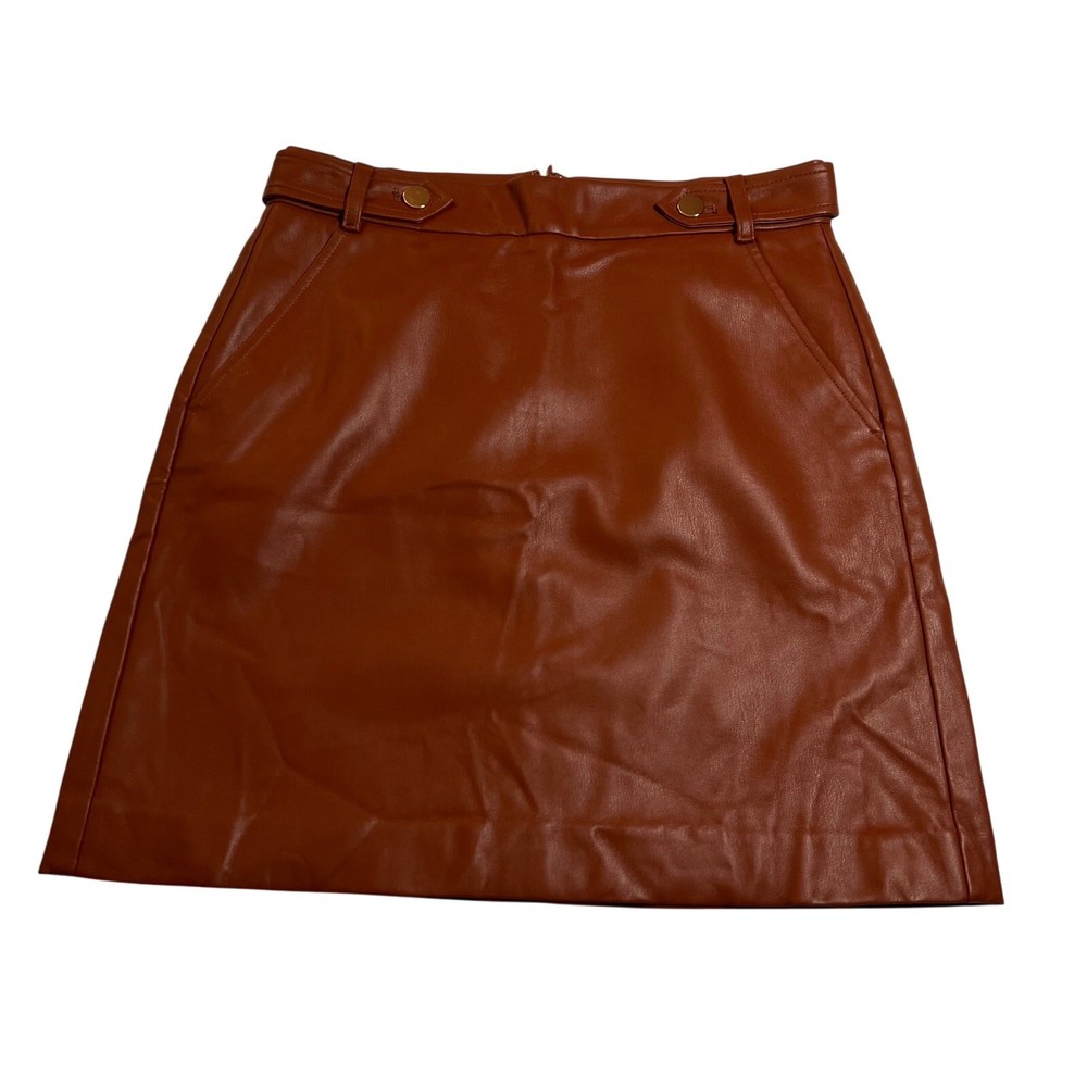 LOFT Faux Leather Mini Skirt Size 2 Preppy Office Holiday Style Gossip Girl Inspired