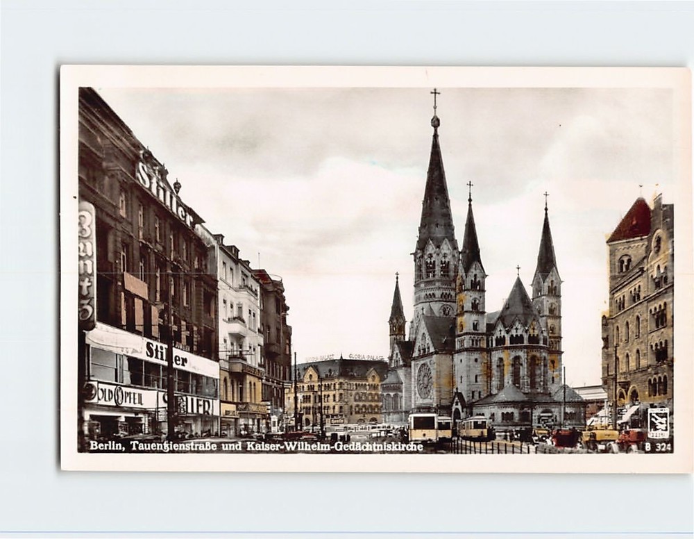 Postcard Kaiser Wilhelm Memorial Church in Berlin Germany