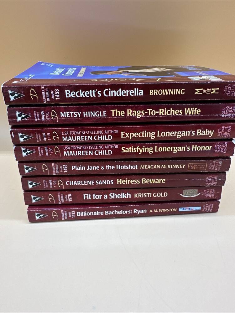 Silhouette Desire Book Lot of 8 Harlequin Romance Paperbacks Rose Holiday
