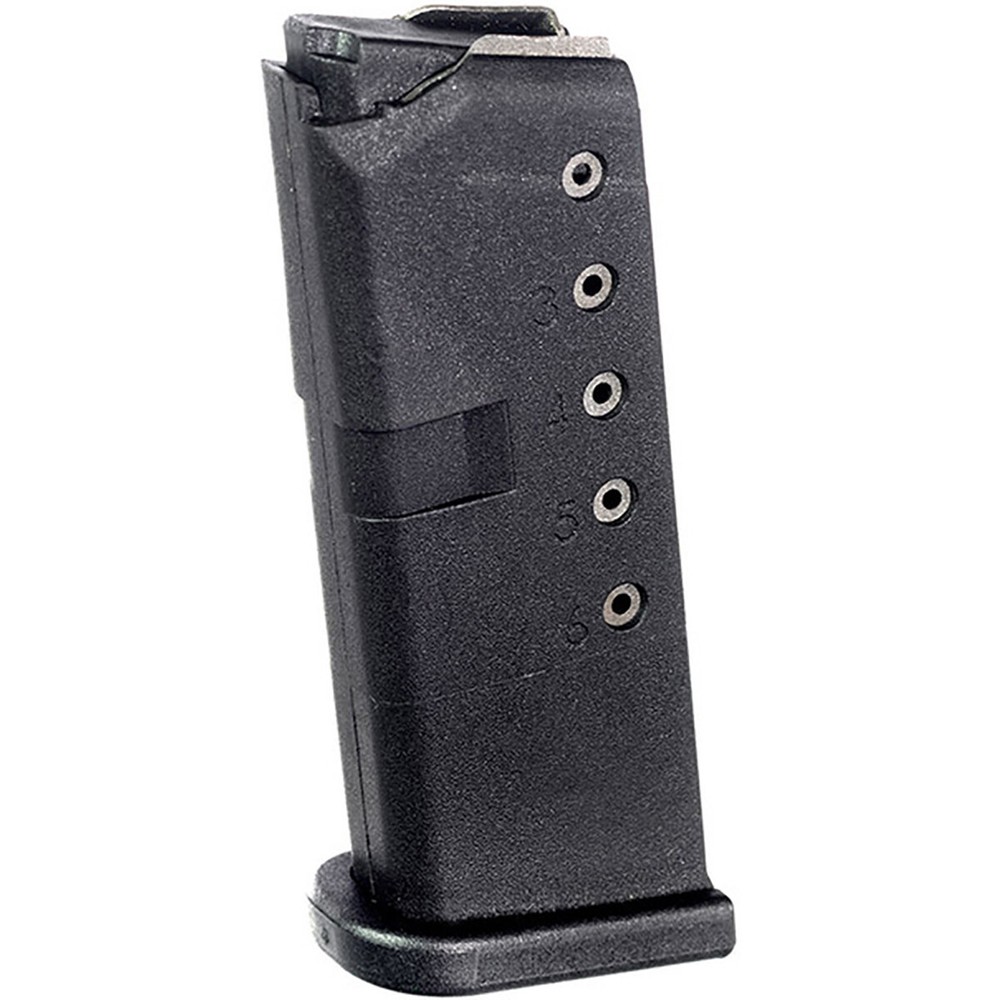 ProMag 6-Round Magazine for GLOCK Model 42 G42 .380 ACP, GLK 10, Black Polymer
