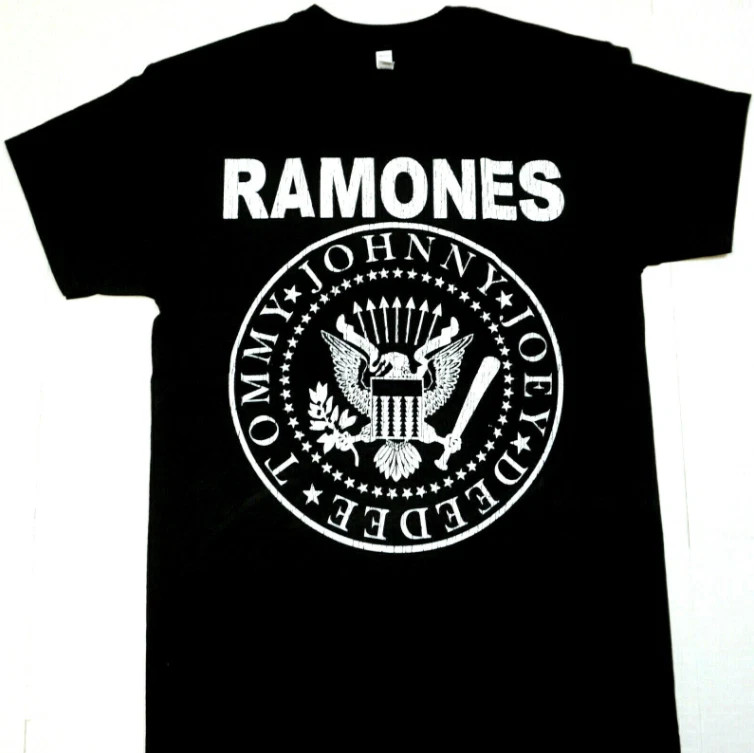 Ramones Distressed Punk Rock Shirt Vintage Band Graphic Tee Men’s Black T-Shirt