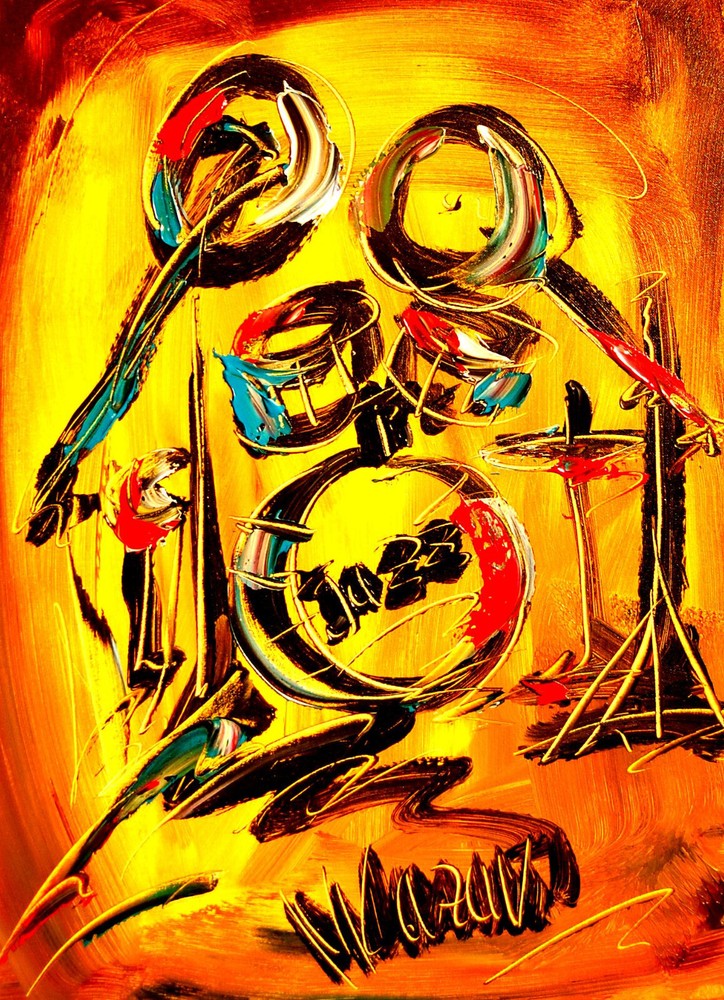 Drums Dreams Original Landscape Painting Stretched Canvas Signed rgew