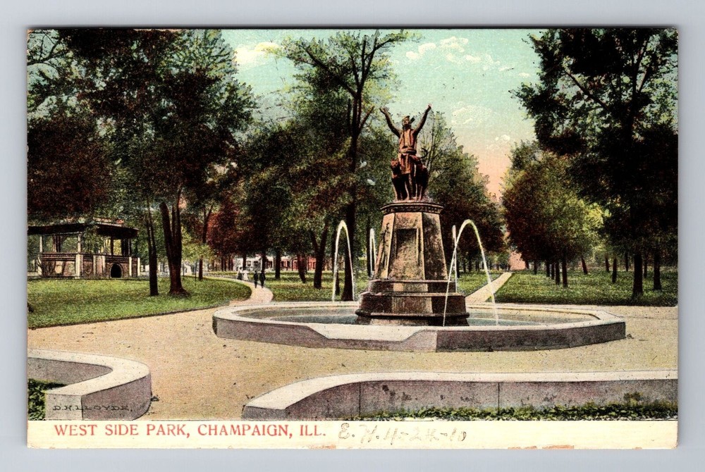 Champaign IL-Illinois, West Side Park, Antique, Vintage c1910 Souvenir Postcard