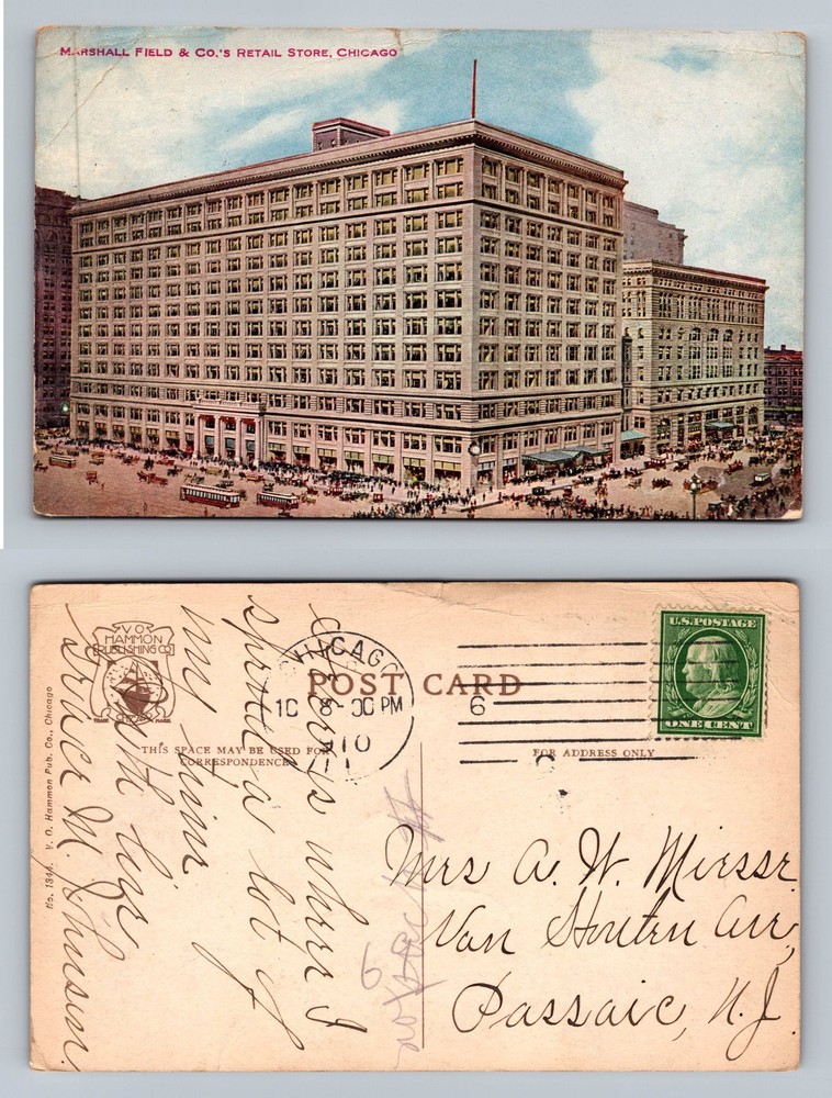 Chicago, IL-Illinois, Marshall Field Retail Store, c1910 Vintage Postcard