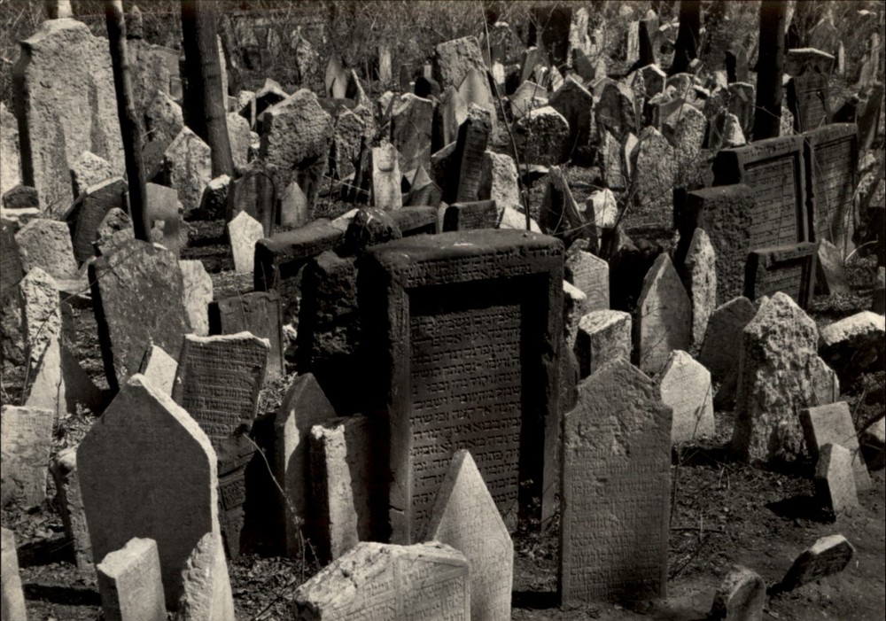 RPPC Old Jewish Cemetery Prague Czech Republic vintage postcard a346