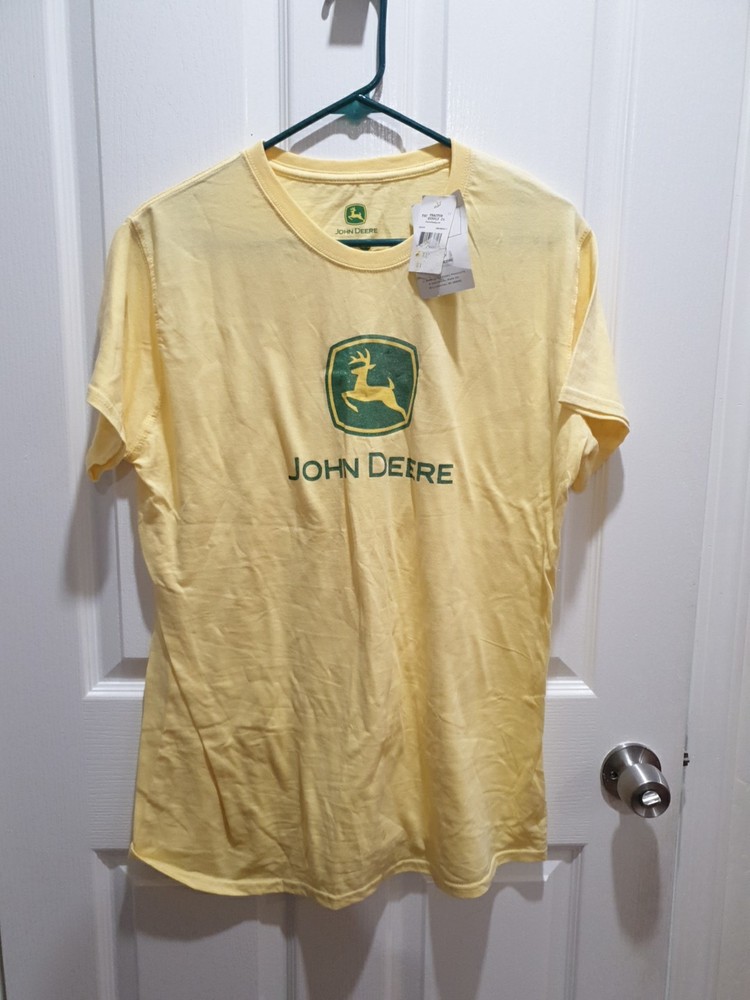 NWT Mens John Deere Graphic T Shirt Yellow Glitter Logo Size XXL