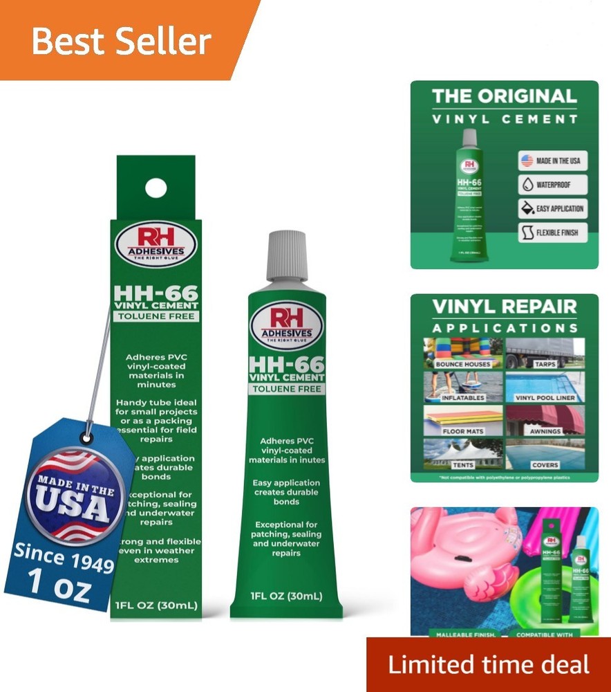 HH-66 Toluene Free Vinyl Cement 1 oz - Vinyl Adhesive, Cement Glue, Industria...